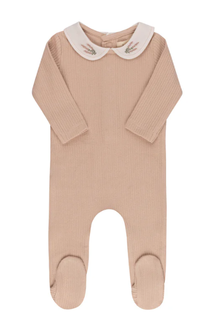 ELY & CO EMBROIDERED COLLAR FOOTIE (12M)