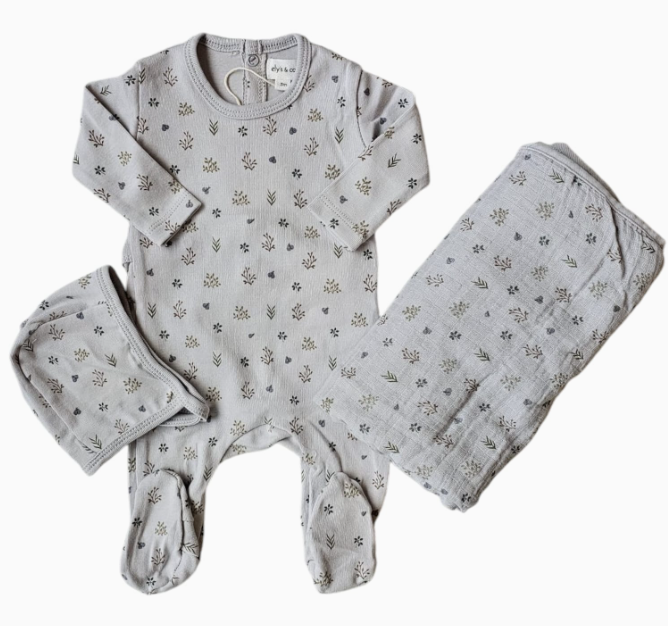 ELY & CO GARDEN FLORAL 3PC GIFT SET (1M-6M)