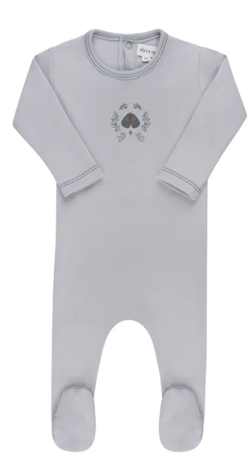 ELY & CO GARDEN FLORAL FOOTIE W/BEANIE (3M-9M)