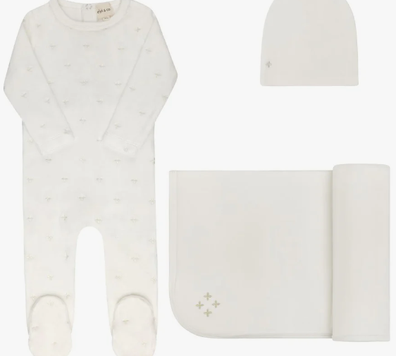 ELY & CO VELOUR EMB FLORAL TAKE ME HOME SET (1M-6M)