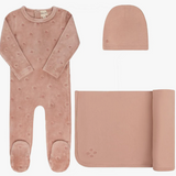 ELY & CO VELOUR EMB FLORAL TAKE ME HOME SET (1M-6M)