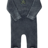ELY & CO VELOUR PLAID BEAR FOOTIE (3M-18M)