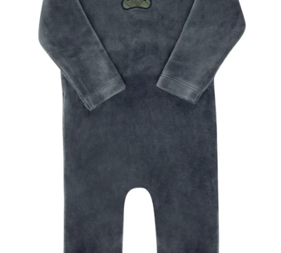 ELY & CO VELOUR PLAID BEAR FOOTIE (3M-18M)