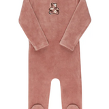 ELY & CO VELOUR PLAID BEAR FOOTIE (3M-18M)