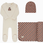 ELY & CO VELOUR PLAID BEAR TAKE ME HOME SET (3M-6M) - Klade Children's Boutique