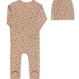 ELY & CO FLORAL POINTELLE FOOTIE W/BEANIE (3M-9M)