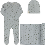 ELY & CO FLORAL POINTELLE TAKE ME HOME SET (1M-6M)