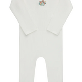 ELY & CO RIBBED FLORAL EMB FOOTIE (12M)