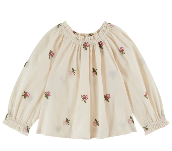 EMILIE & IDA BRODEE BLOUSE (12M-12A)
