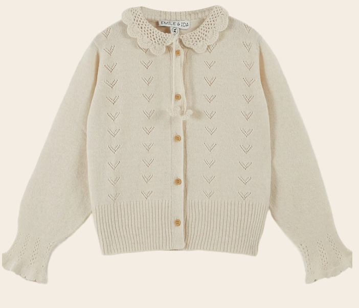 EMILE & IDA CROCHET CARDIGAN (12M-12A)