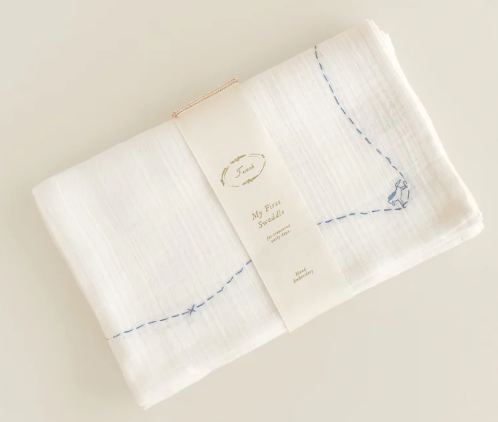 FERNE BABY EMBROIDERED SWADDLE (OS)