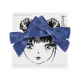 KNOT  FERN VELVET MINI BOW SET BLUE JAY