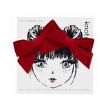 KNOT  FERN VELVET MINI BOW SET CARDINAL RED