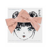 KNOT  FERN VELVET MINI BOW SET FLAMINGO PINK