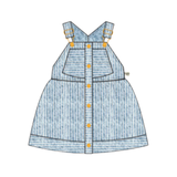 GOLDIE & ACE PINSTRIPE DENIM PINAFORE(2-8Y)