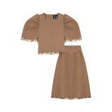 GEM FRINGE DETAIL BLOUSE W/SKIRT (T0-T12)