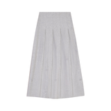 GEM EMBELLISHED WOOL PLEATED SKIRT(T0-T12)