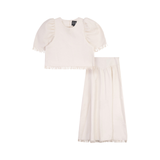 GEM FRINGE DETAIL BLOUSE W/SKIRT (T0-T12)