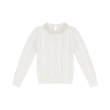 GEM PEARL NECKLACE CABLE KNIT TOP (T0-T12)