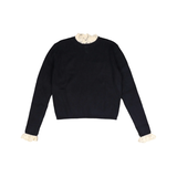 HEV LACE NECK KNIT TOP (P-XL)