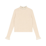 HEV LACE NECK KNIT TOP (P-XL)