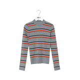 INDEE WIMBLEDON FITTED HIGH NECK STRIPED TOP(10-XL)
