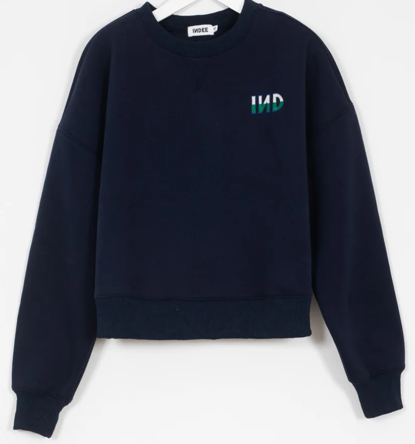 INDEE BASIC SWETAER WITH EMBROIDERED LOGO(10-L)