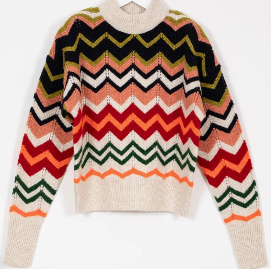 INDEE GRAPHIC CN KNIT SWEATER(10-M)