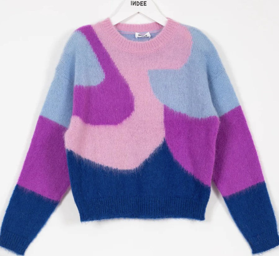 INDEE GRAPHIC MOHAIR KNIT SWEATER (10-L)