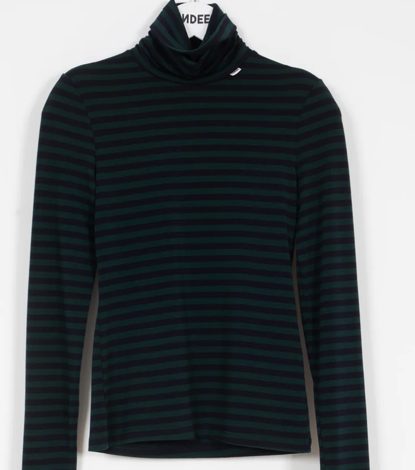 INDEE RICO MOCK NECK LS STRIPED TOP(10-L)