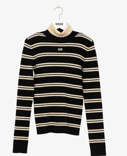 INDEE TWIST TURTLENECK W/STRIPES (XXS-L)