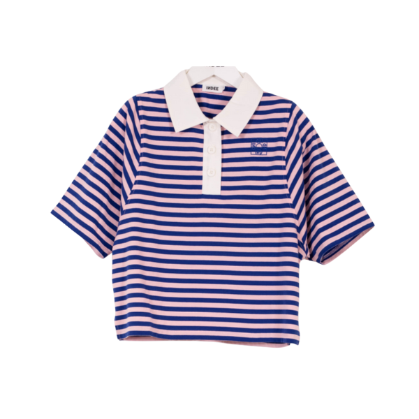 INDEE VISIBLE POLO LARGE STRIPES TSHIRT(10-L) - Klade Children's Boutique