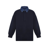 LITTLE PARNI BOYS DENIM COLLAR POLO (3-16Y)