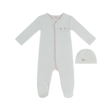 KIPP BABY PETITS AMIS TERRY FOOTIE W/HAT(3M-9M)