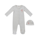KIPP BABY PETITS AMIS TERRY FOOTIE W/HAT(3M-9M)