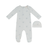 KIPP BABY LOGO TERRY FOOTIE W/HAT SET(3M-9M)