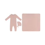 KIPP BABY MON BEBE FOOTIE HAT & BLANKET (3M-6M)