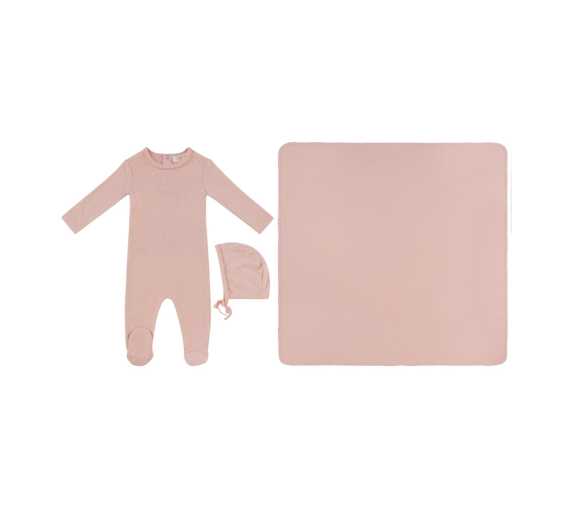 KIPP BABY MON BEBE FOOTIE HAT & BLANKET (3M-6M)