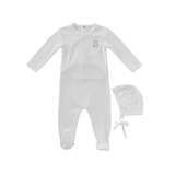 KIPP TEDDY WRAP FOOTIE & BONNET (NB-6M)
