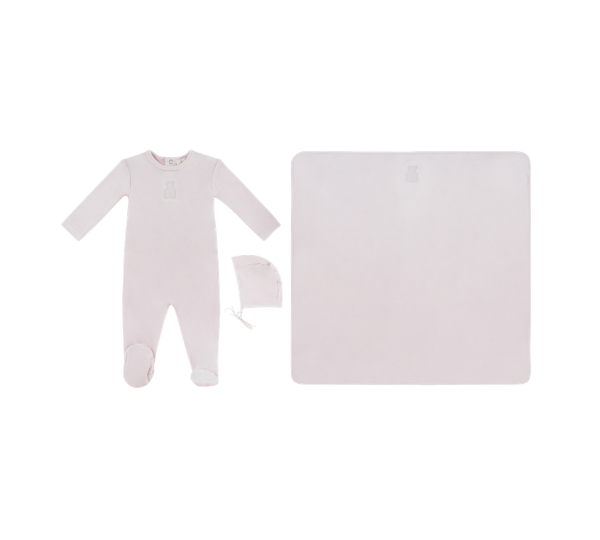 KIPP BABY PETIT OURS FOOTIE HAT & BLANKET (3M-6M)