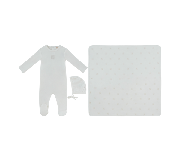 KIPP BABY LOGO FOOTIE HAT & BLANKET (3M-6M)