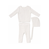 KIPP BABY POINTELLE KNIT SET W/HAT (3M-6M)