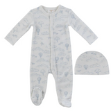 KIPP BABY CLOUD NINE TERRY ONESIE W/HAT(3M-6M)