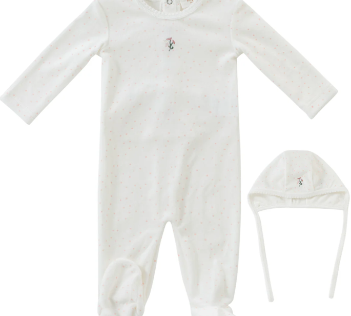 KIPP BABY GARDEN PARTY FOOTIE W/BONNET(3M-9M)
