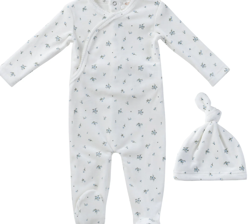 KIPP BABY LIL BLOOMS FOOTIE W/HAT (3M-9M)
