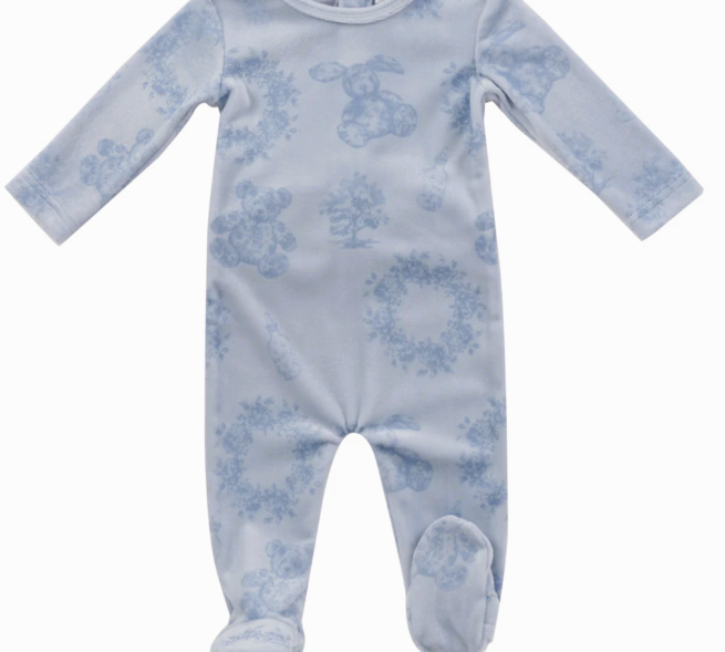 KIPP BABY PETIT TOILE FOOTIE W/BONNET (3M-9M)