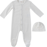 KIPP FEATHERS TERRY STRETCHIE W/HAT (3M-9M) - Klade Children's Boutique