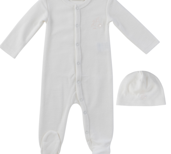 KIPP FEATHERS TERRY STRETCHIE W/HAT (3M-9M) - Klade Children's Boutique
