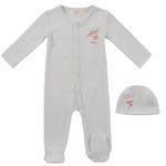 KIPP FEATHERS TERRY STRETCHIE W/HAT (3M-9M) - Klade Children's Boutique