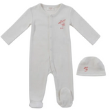 KIPP FEATHERS TERRY STRETCHIE W/HAT (3M-9M) - Klade Children's Boutique